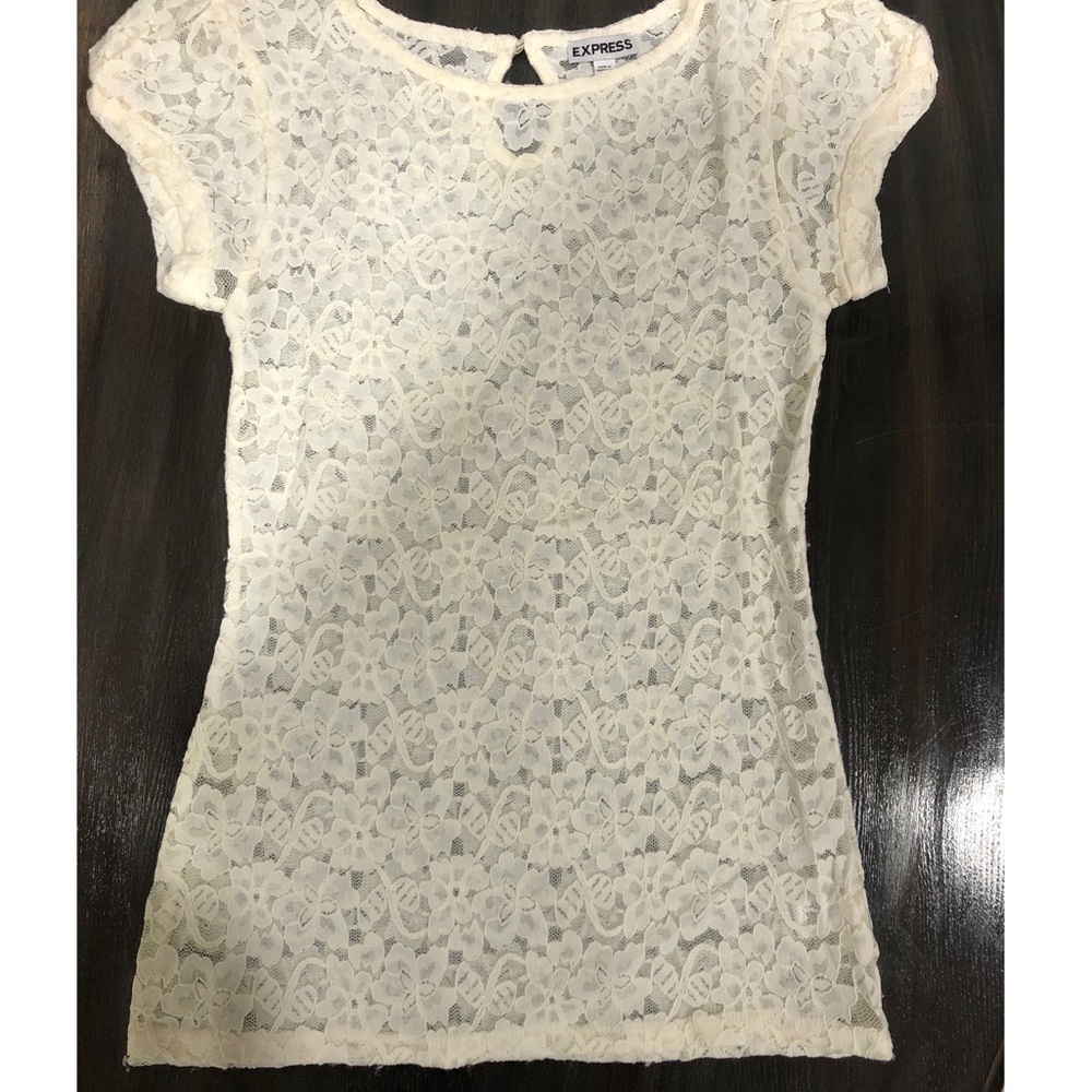 Express Lace Cream Shirt